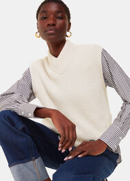 High V Neck Wool Mix Tank