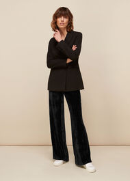 Crushed Velvet Trouser Black