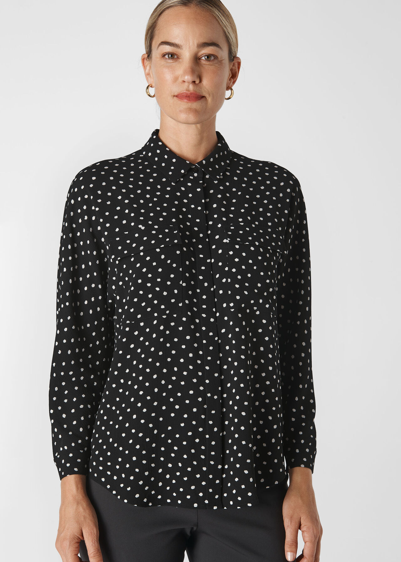 Abstract Spot Selma Blouse Black/Multi