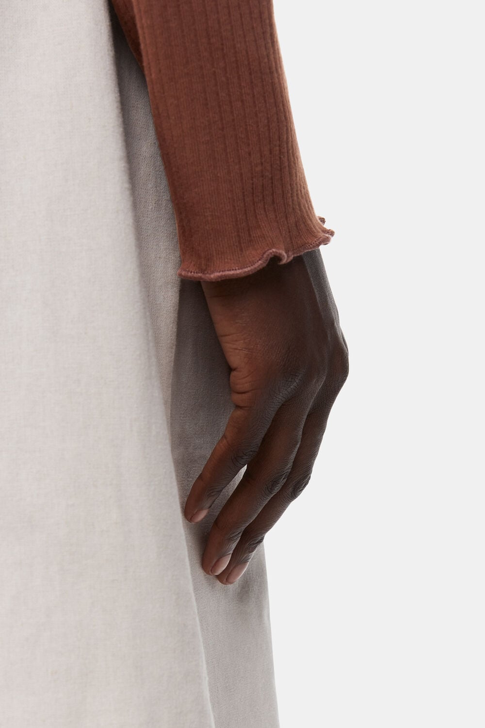 Ribbed Jersey Button Top