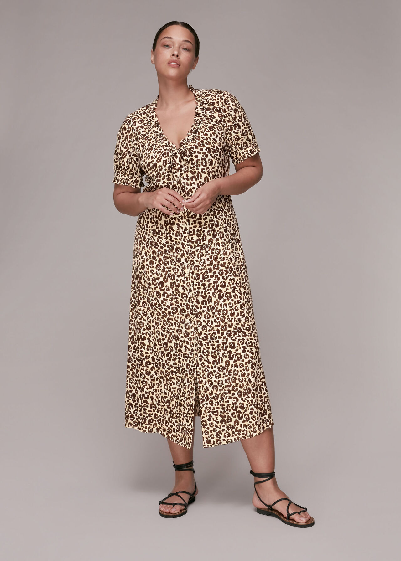 Leopard Print Ada Animal Print Midi Dress | WHISTLES