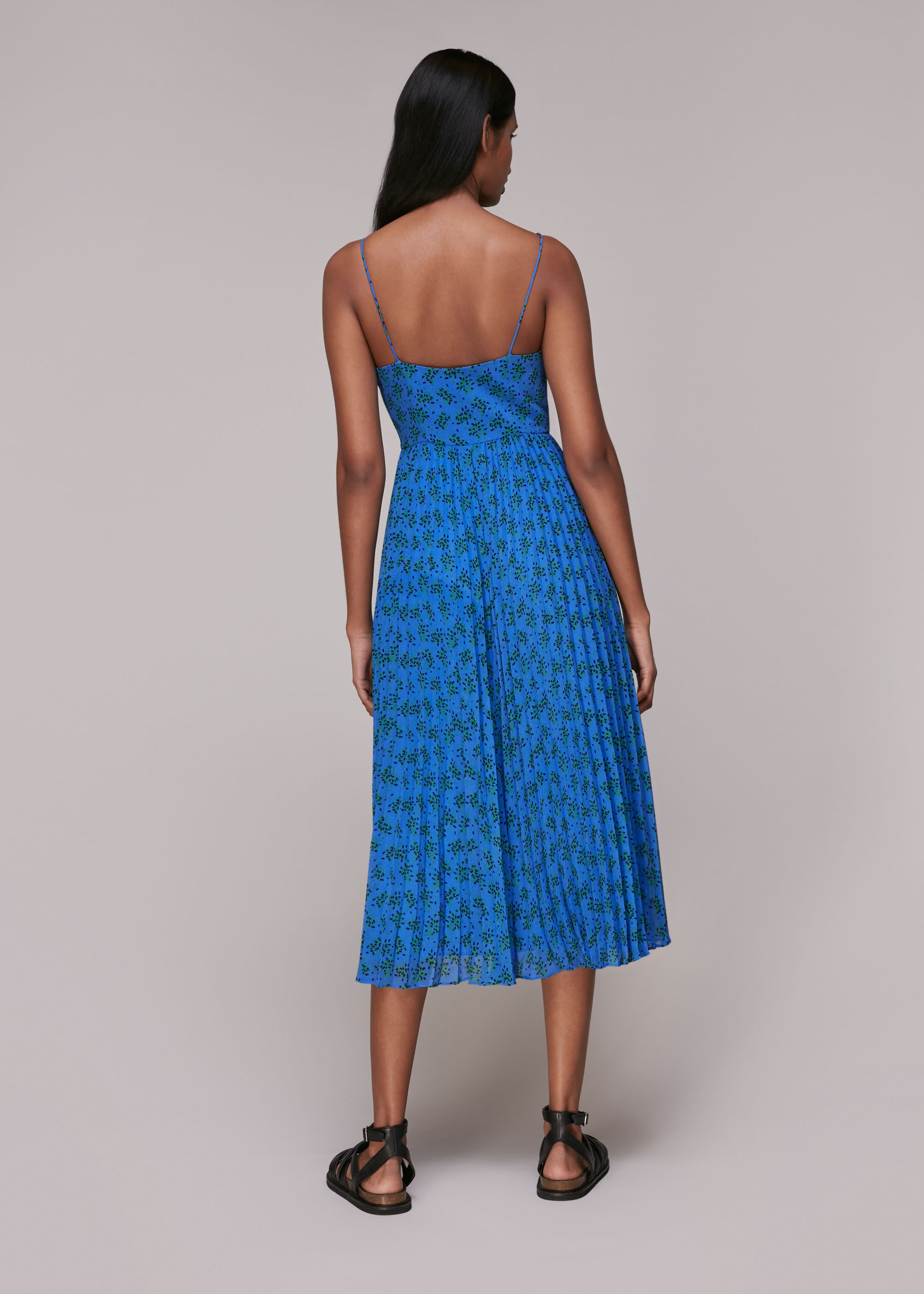 Strappy top pleated dress