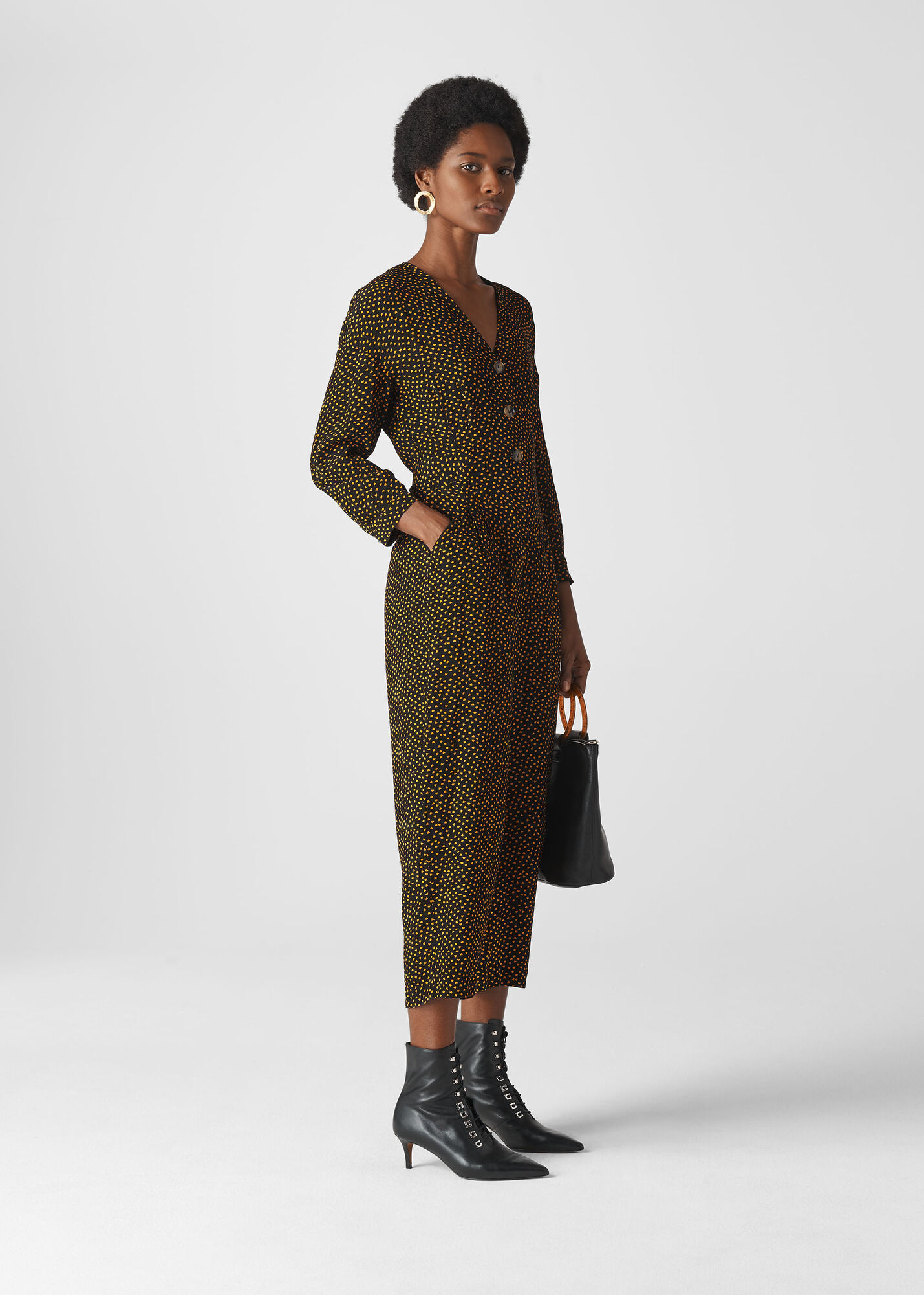 Yellow/Multi Confetti Heart Tie Jumpsuit WHISTLES