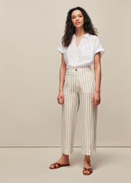 Linen Stripe Trouser White/Multi