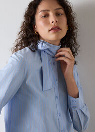 Scarf Stripe Cotton Shirt