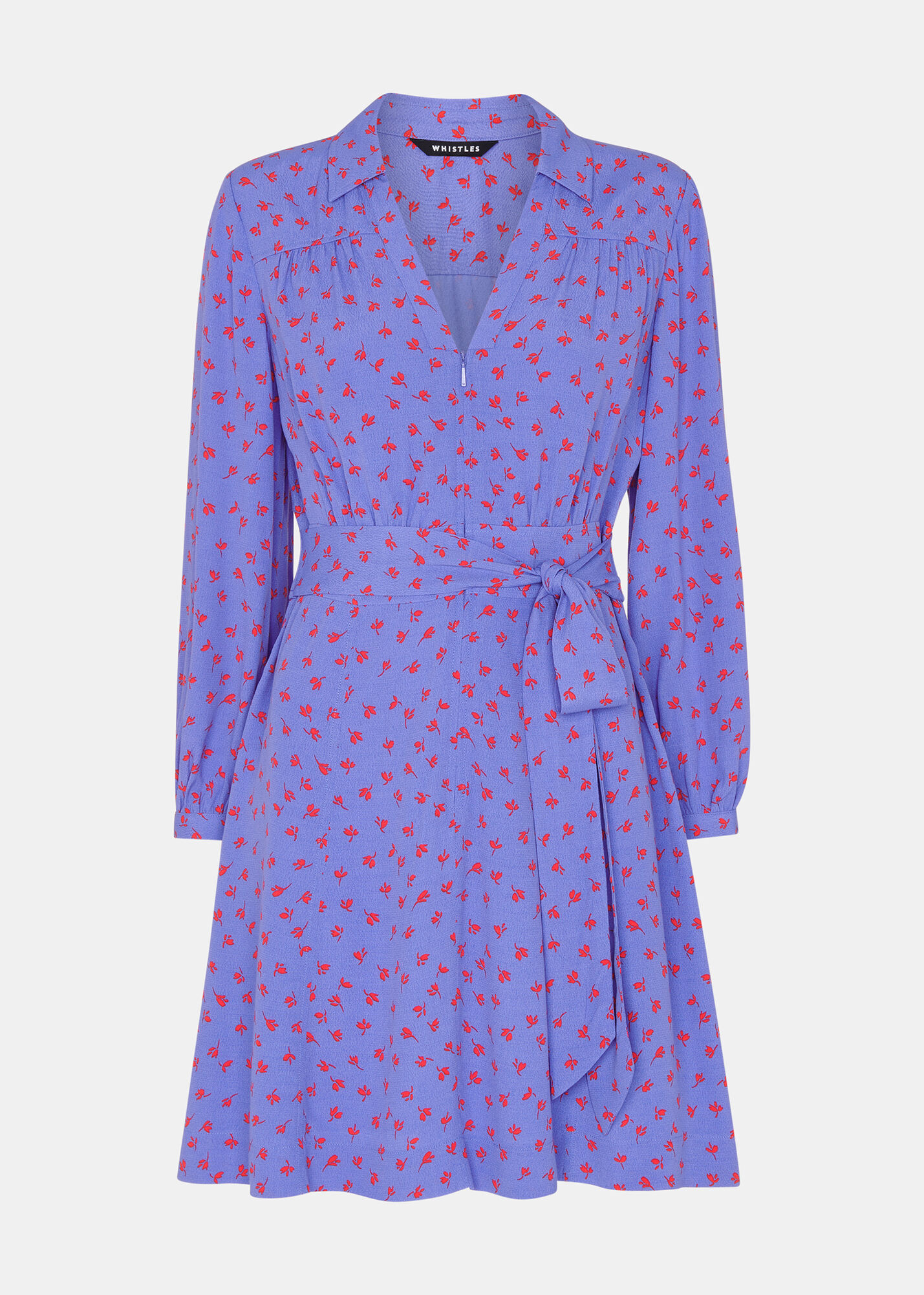 Purple Scattered Petals Print Dress