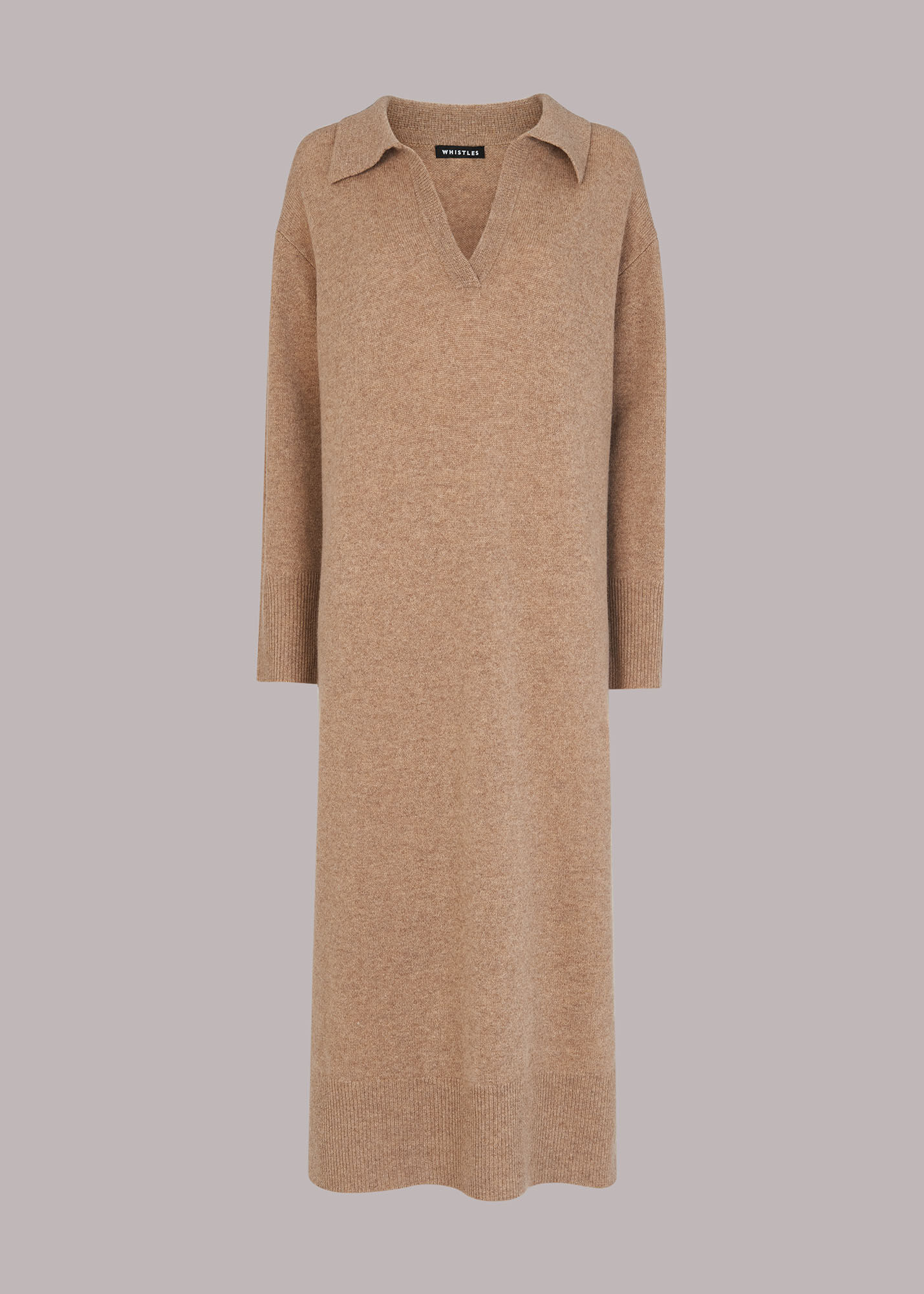 Oatmeal Collar Midi Knit Dress WHISTLES