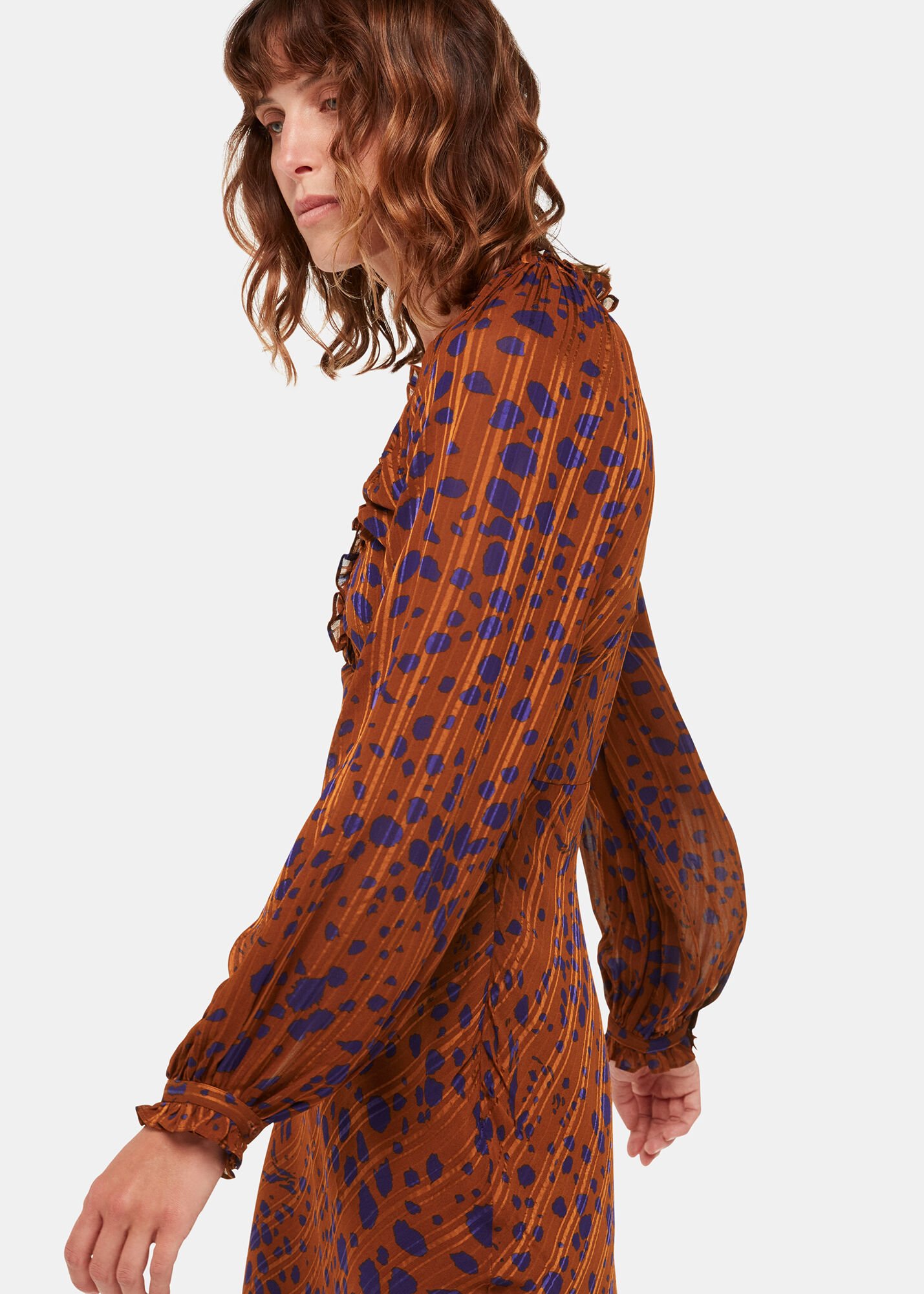 Brown Spotted Dalmatian Midi Dress