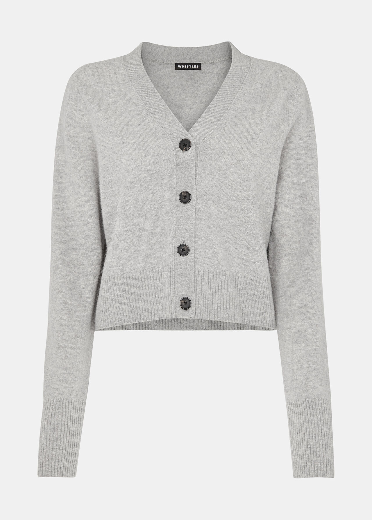 Wool Cropped V Neck Cardigan