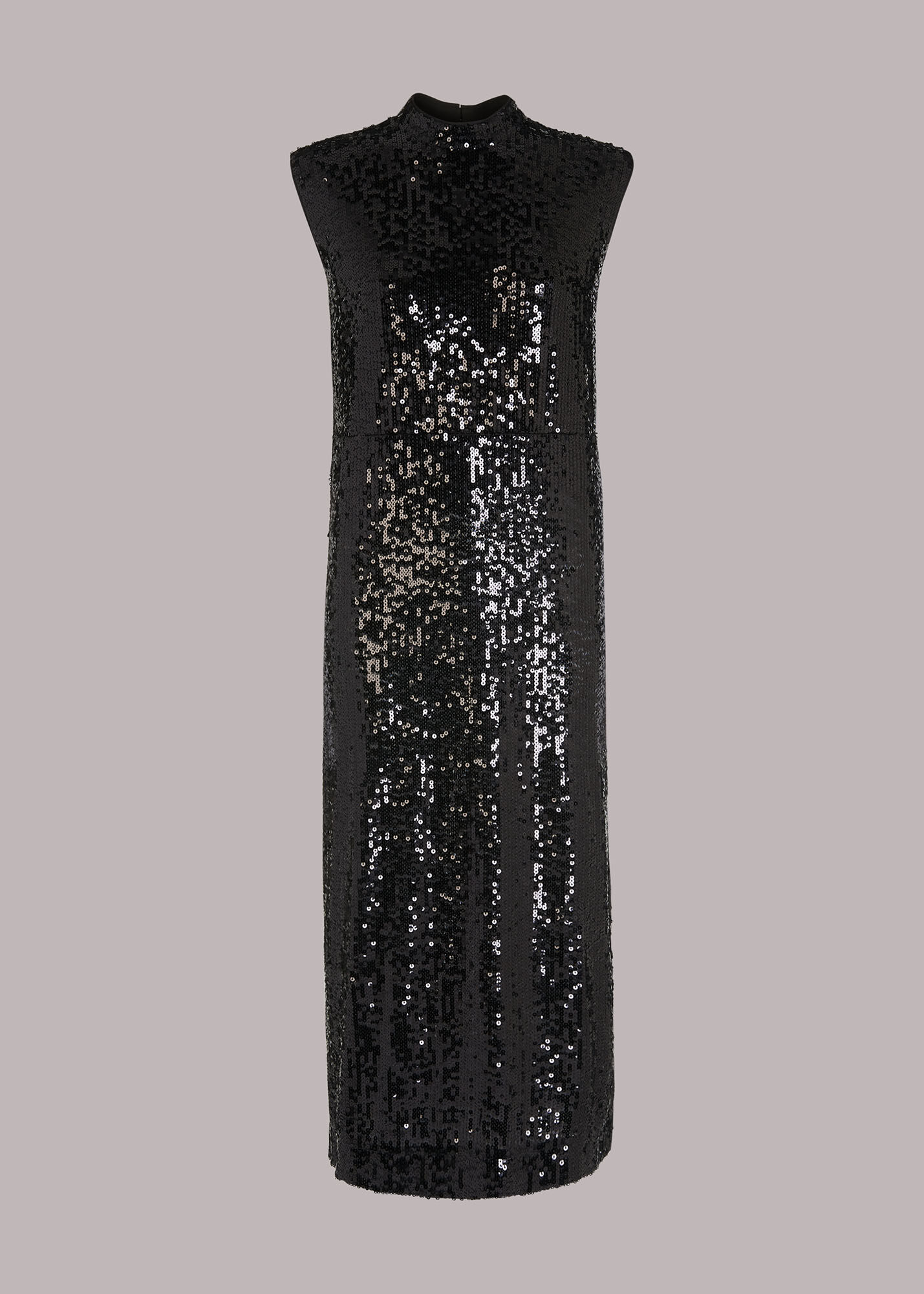 Whistles black ivana sequin dress discount