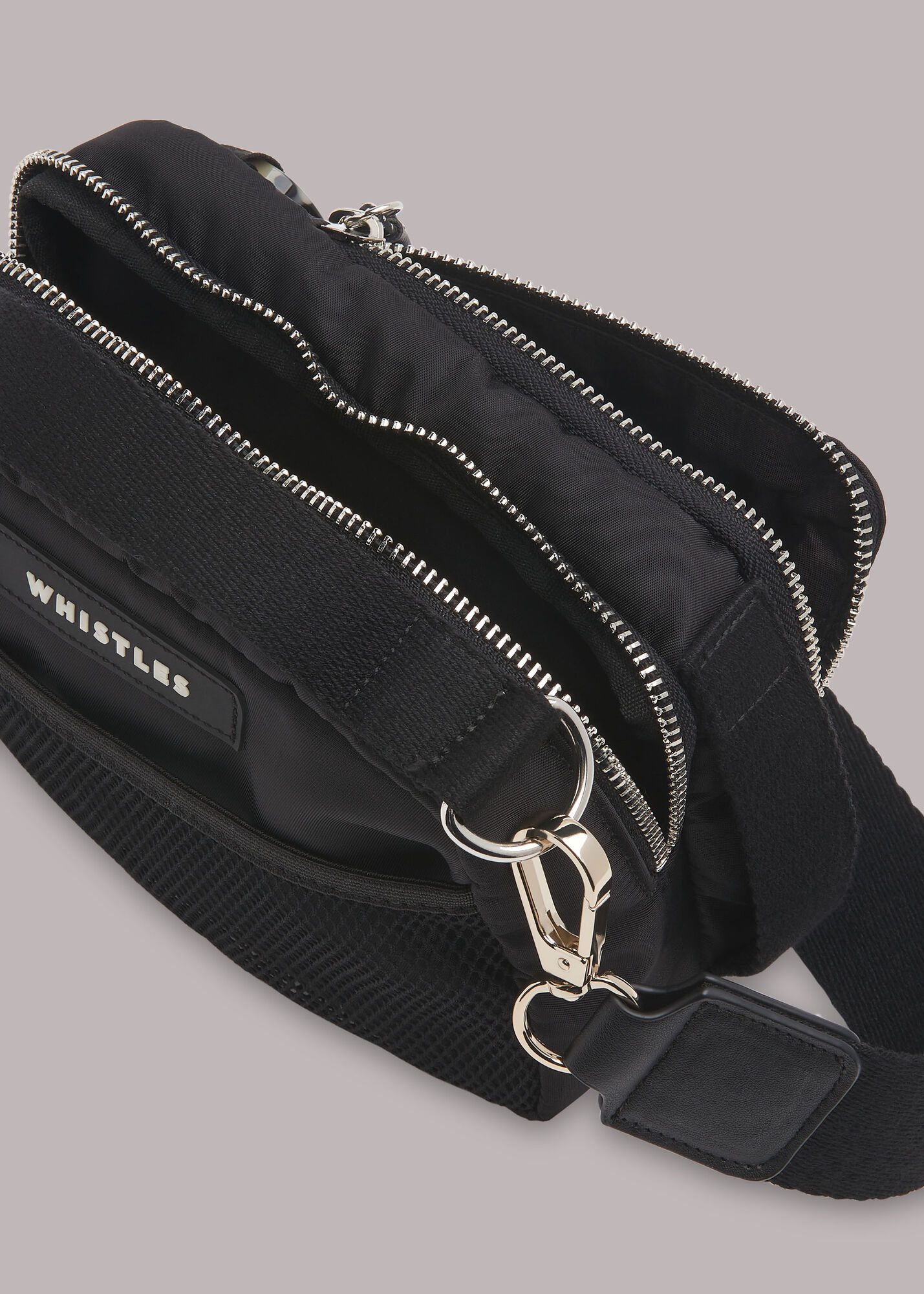 Black Reilly Nylon Crossbody Bag WHISTLES