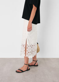 Lace Column Midi Skirt
