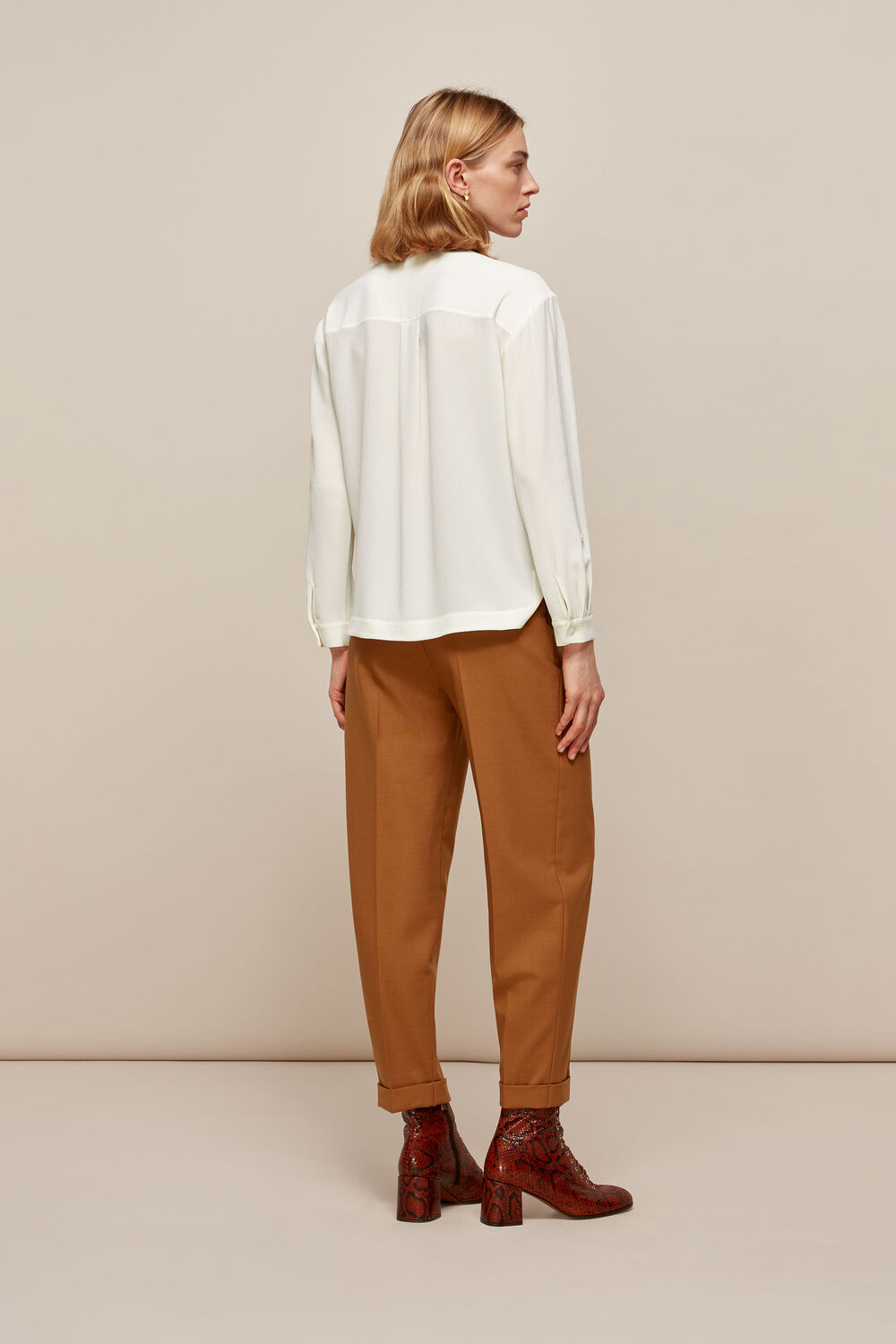 Textured Pocket Blouse Ivory