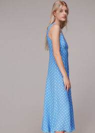 Rounded Leaf Print Midi Dress
