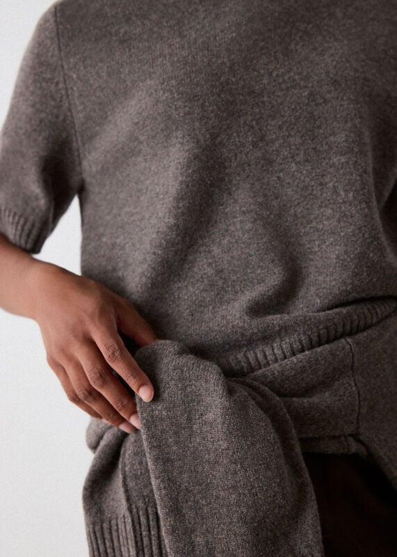Neutral Wool Knitted Tee