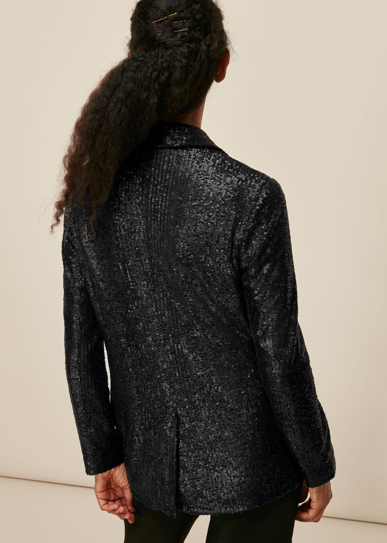 Sequin Double Breasted Blazer