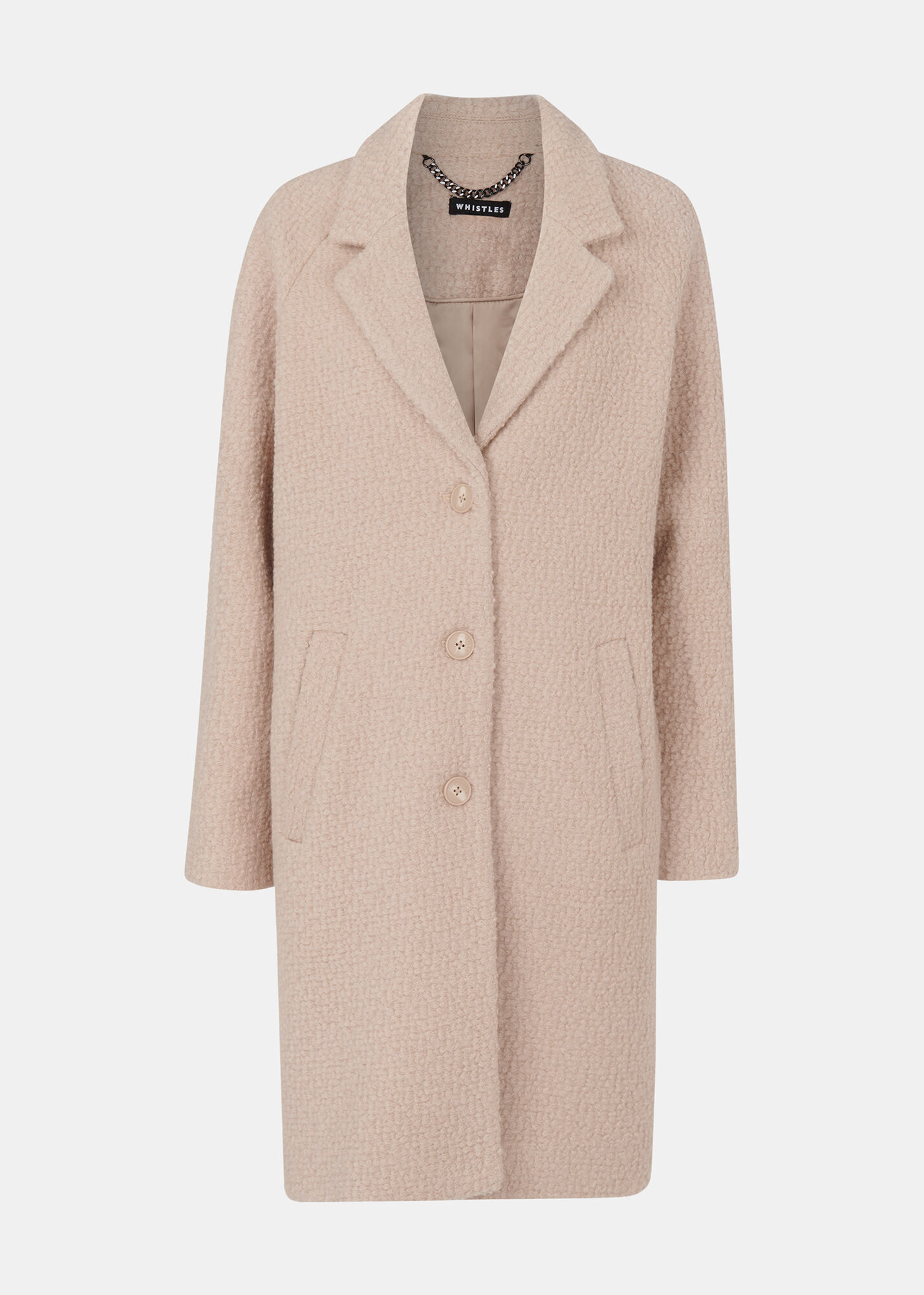 Oatmeal Anita Wool Boucle Coat | WHISTLES | Whistles US |