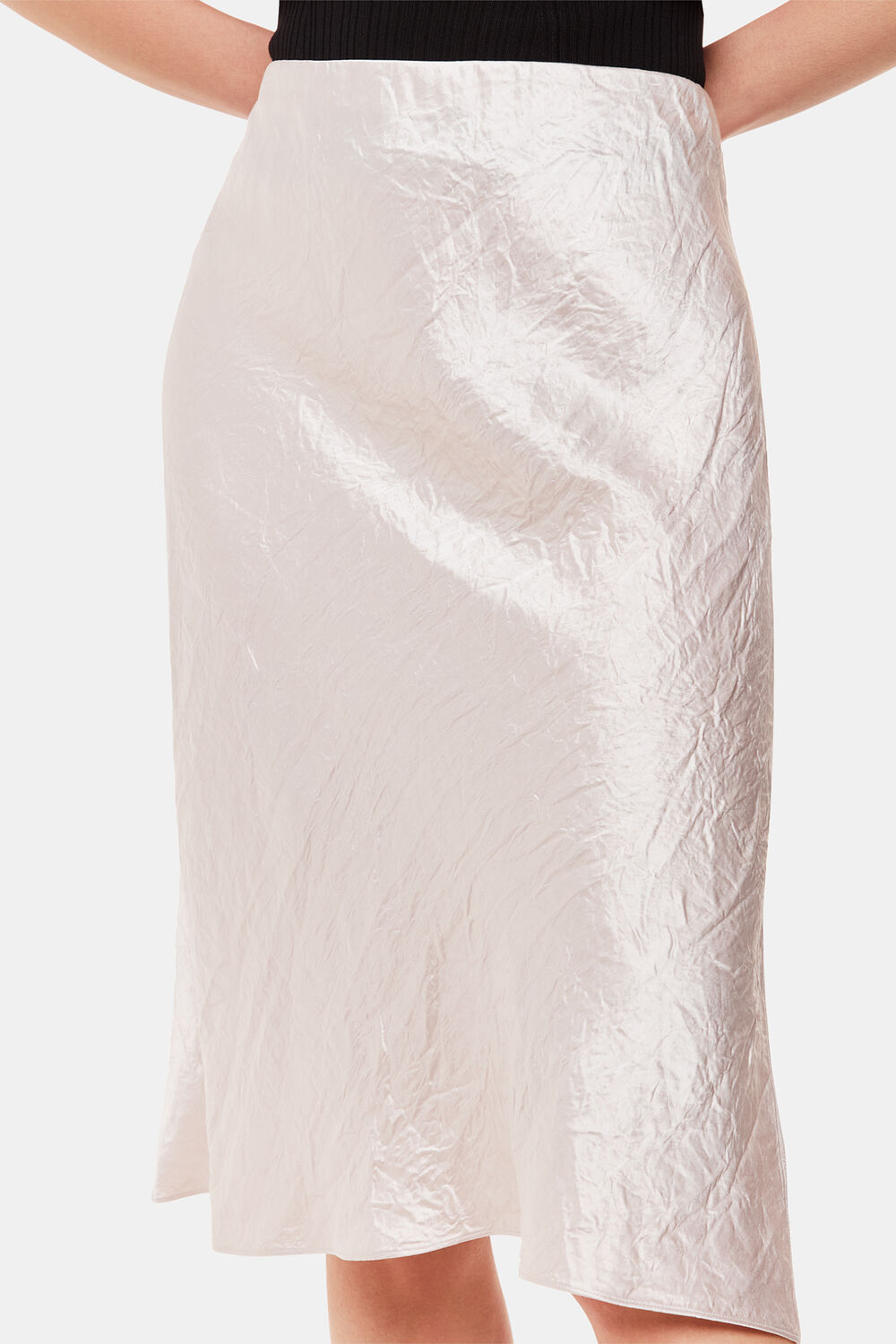 Satin Knee Length Skirt