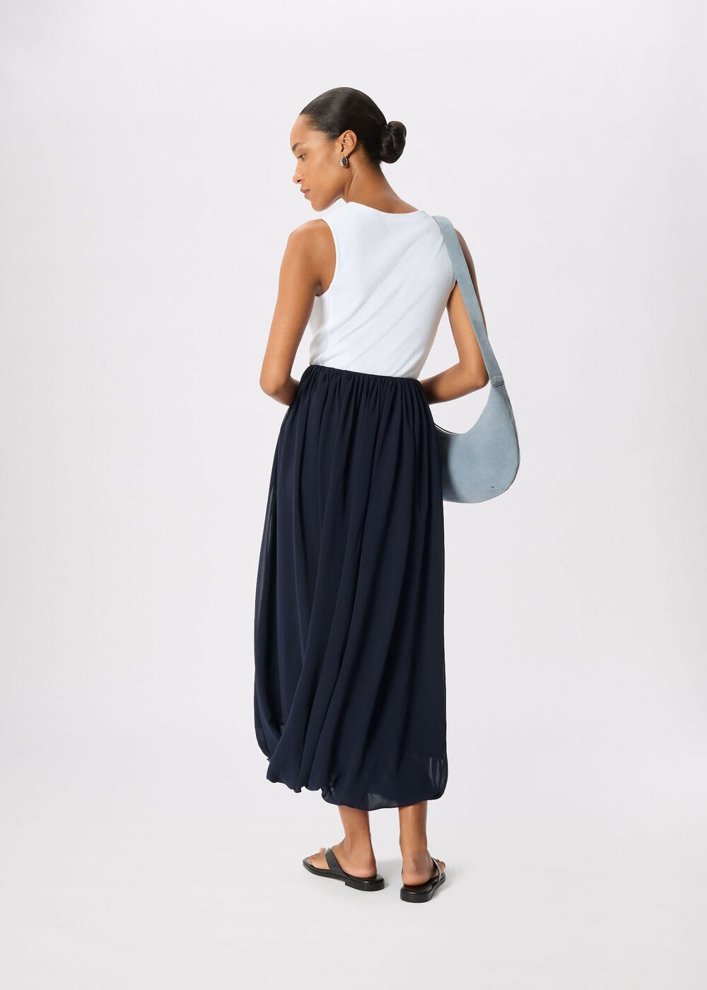 Draped Bubble Hem Skirt