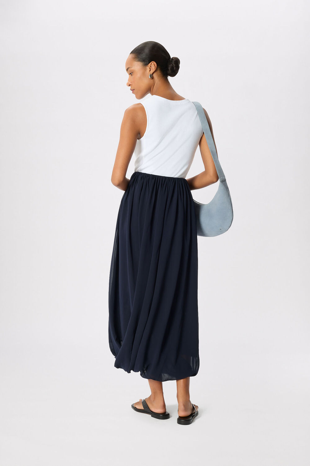 Draped Bubble Hem Skirt