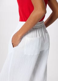 Wide Crop Cheesecloth Trouser