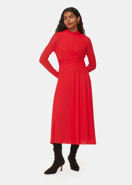 Petite Arabella Ruched Mesh Dress