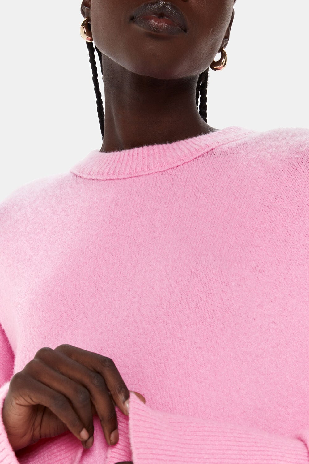 Textured Boyfriend Crew Neck