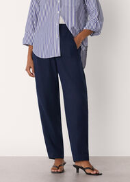 Petite Linen Barrel Trouser