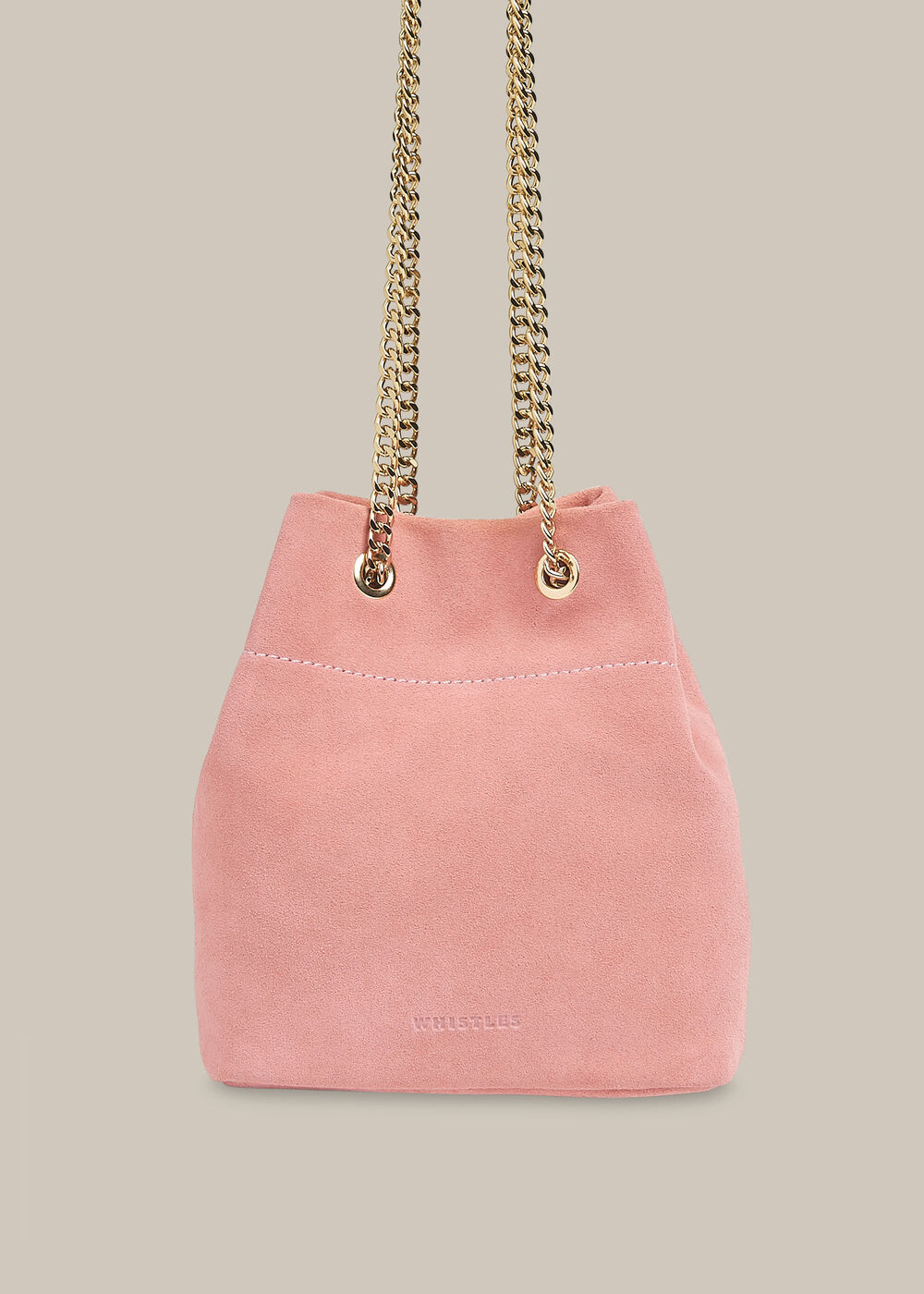 Ivy Chain Drawstring Bag Pink
