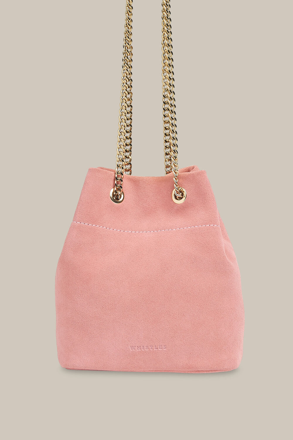 Ivy Chain Drawstring Bag Pink