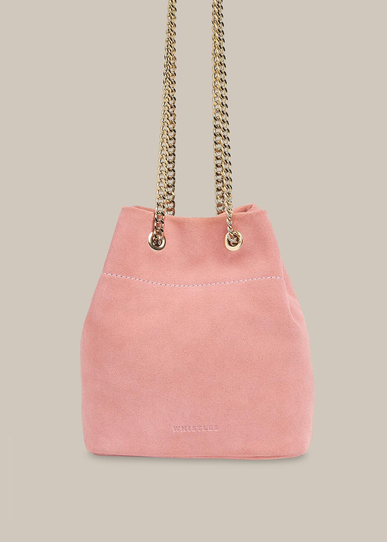 Ivy Chain Drawstring Bag Pink