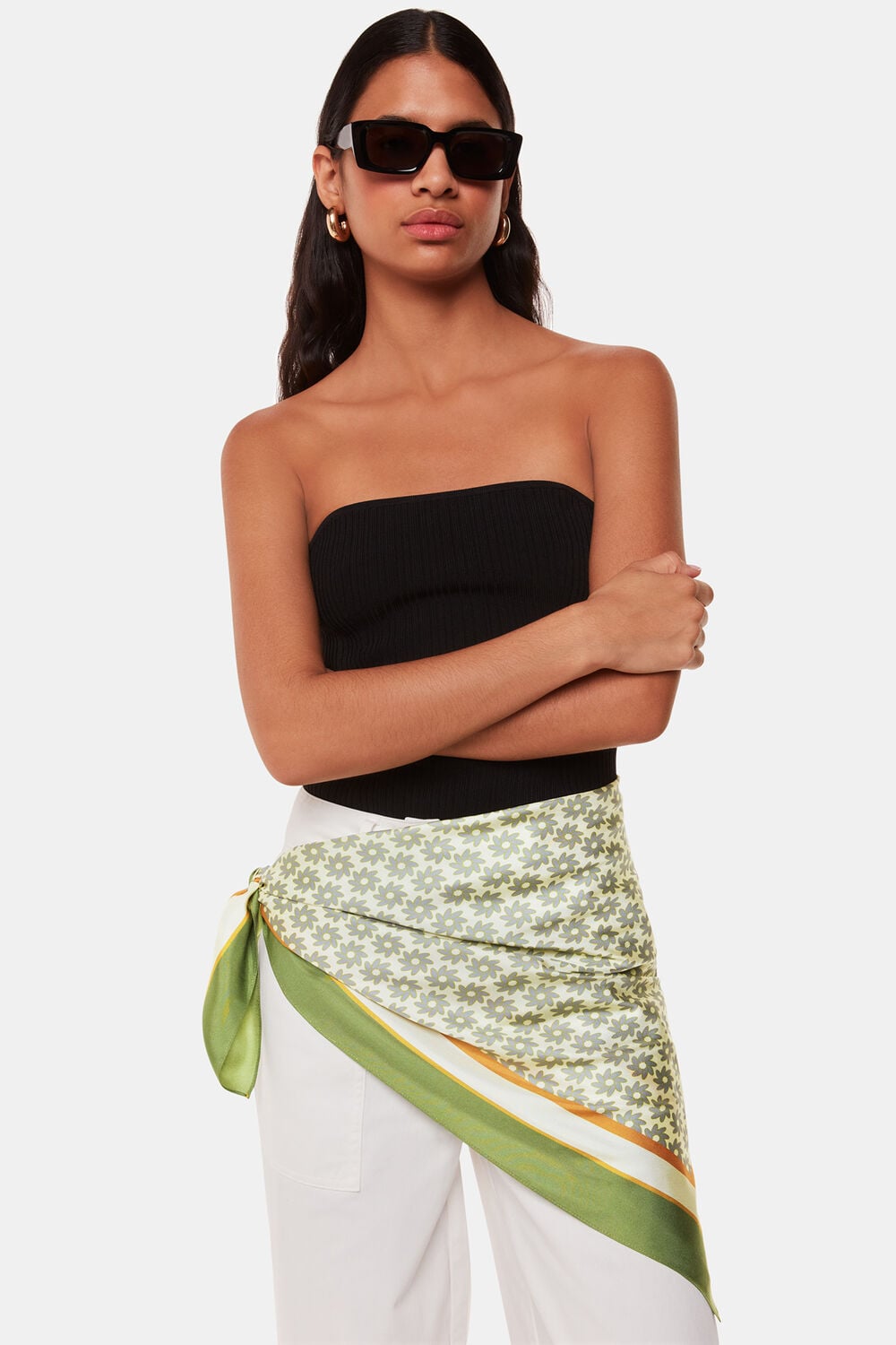 Blue Sahar Buttercup Silk Scarf