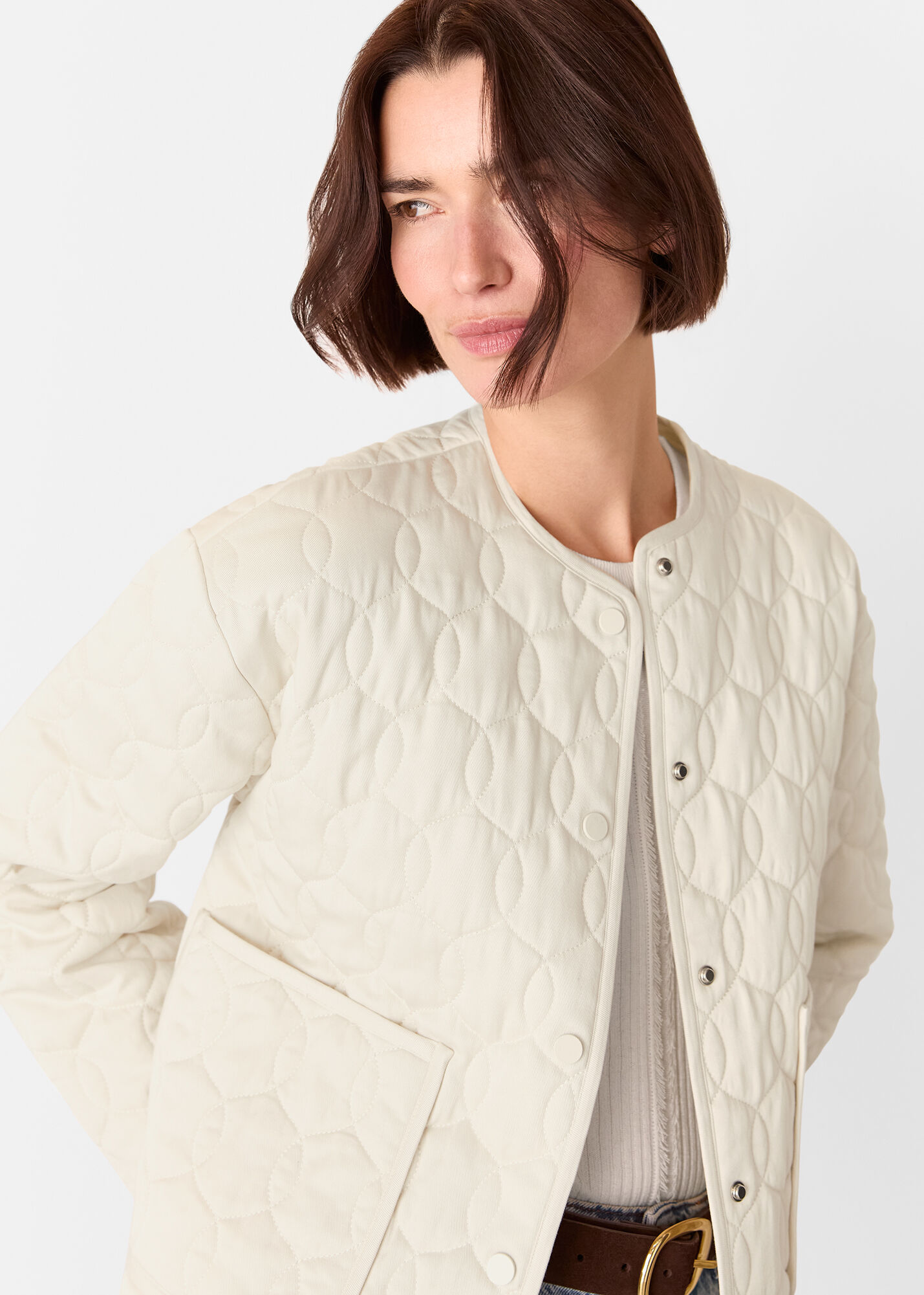 OUTLET SALE- 訳あり品など大放出 whistles-maya-cotton-quilted- トップス