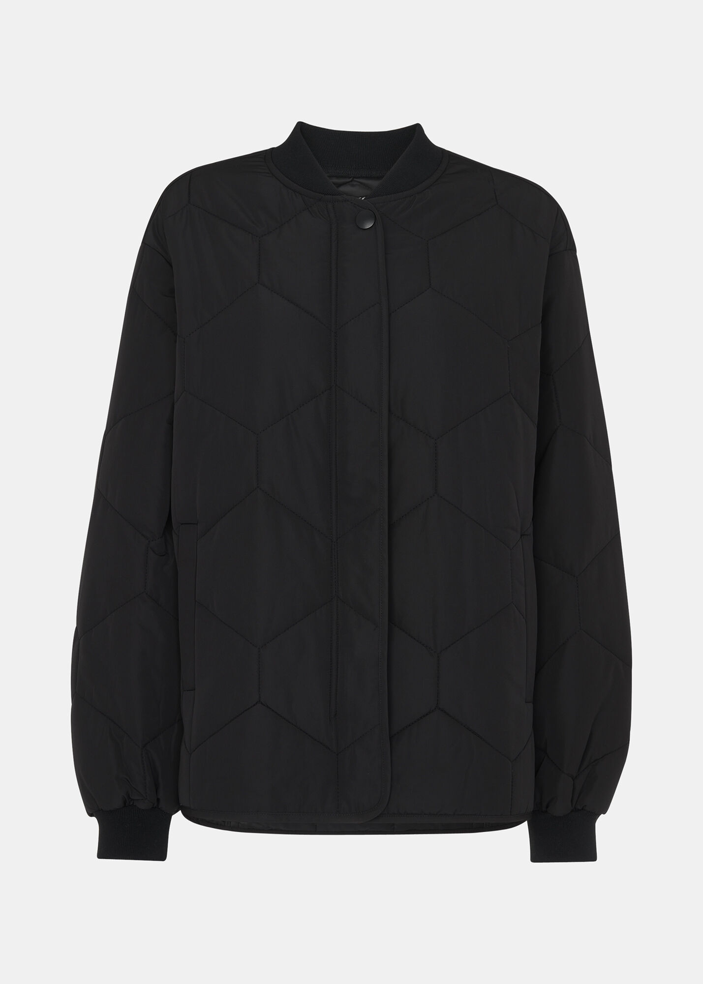 Short black quilted jacket on sale