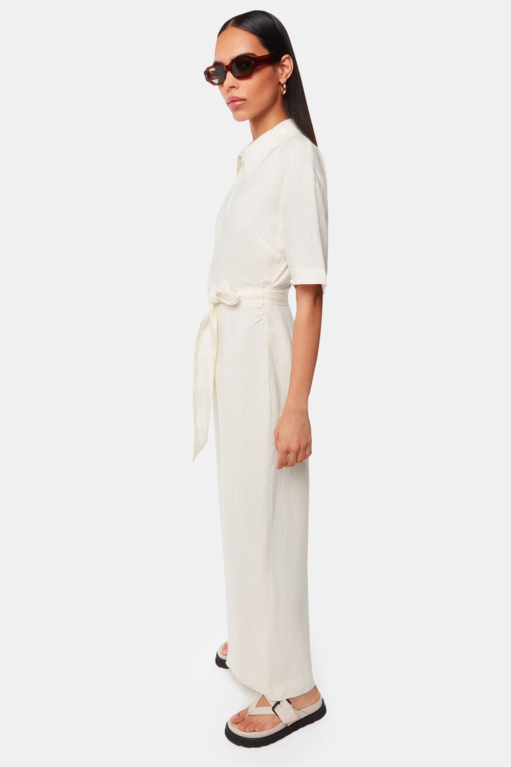 Ivory Giulia Linen Mix Jumpsuit