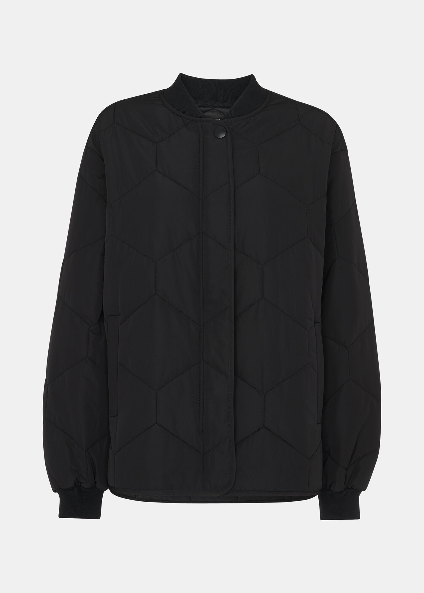 Black Ida Short Quilted Coat WHISTLES