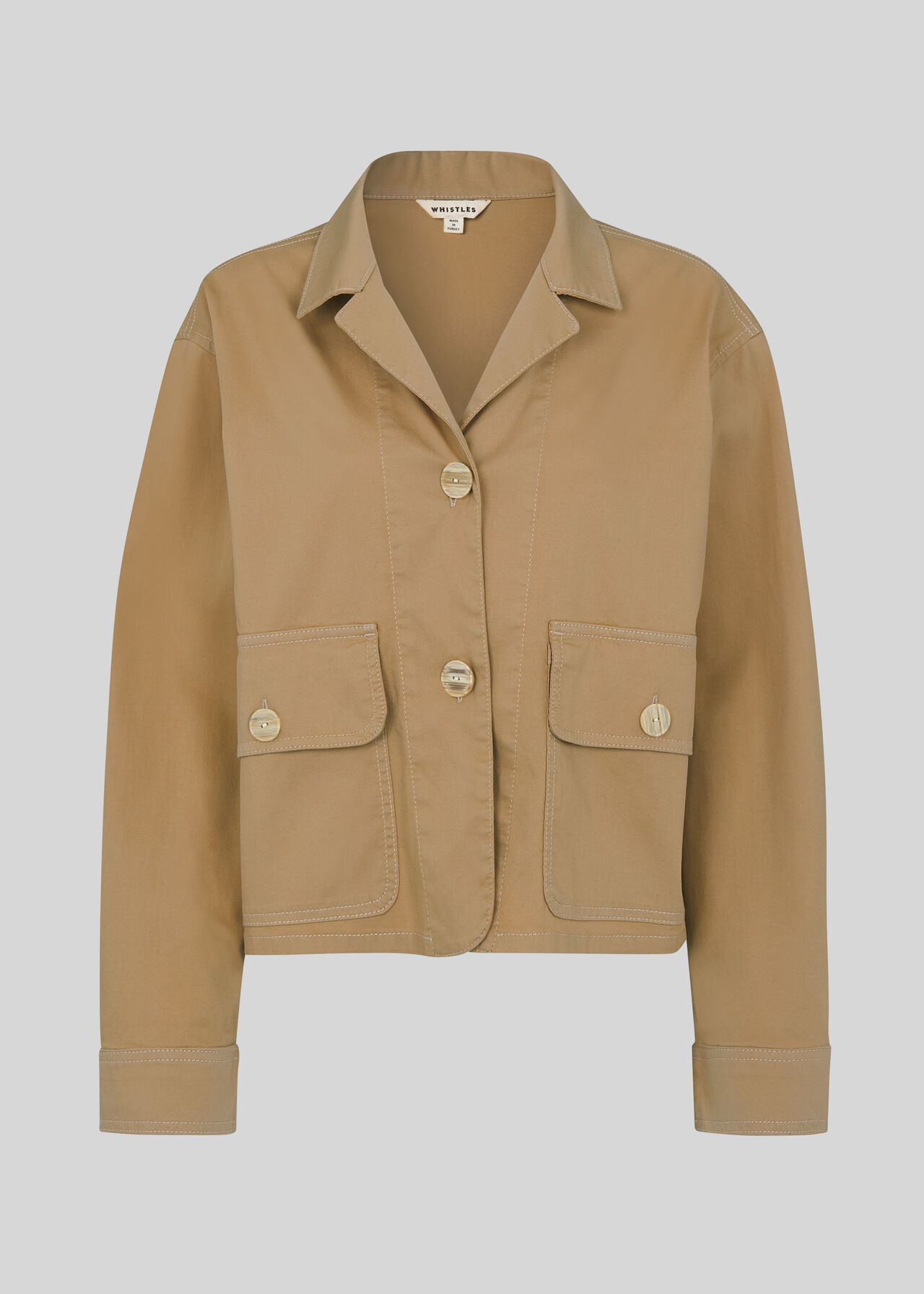 Utility Cropped Jacket Neutral