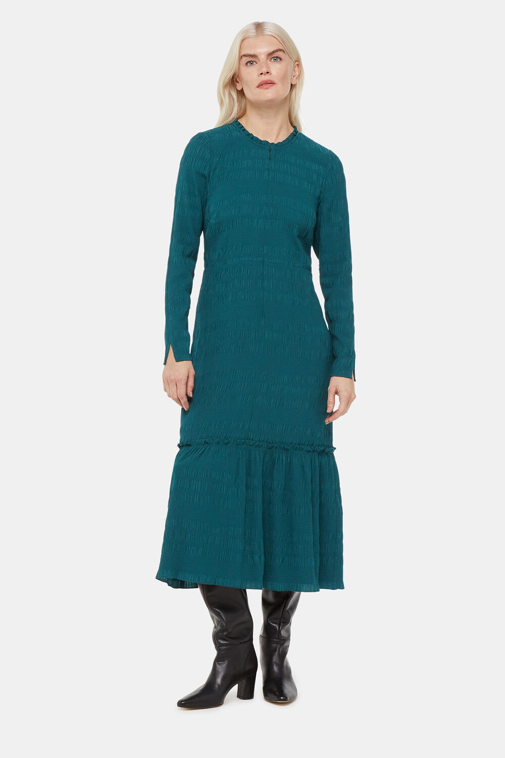 Green Petite Mila Textured Dress
