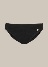Shirred Panelled Bikini Bottom Black