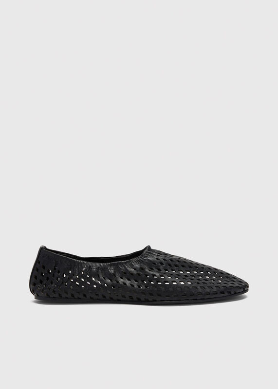 Black Lasercut Ballet Pump