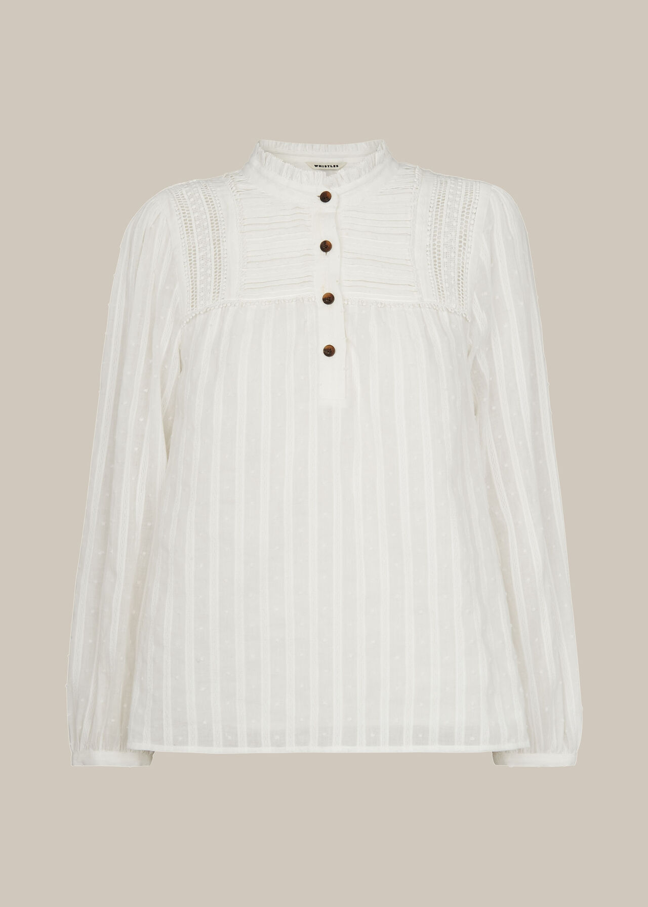 Joy Cotton Dobby Top Ivory