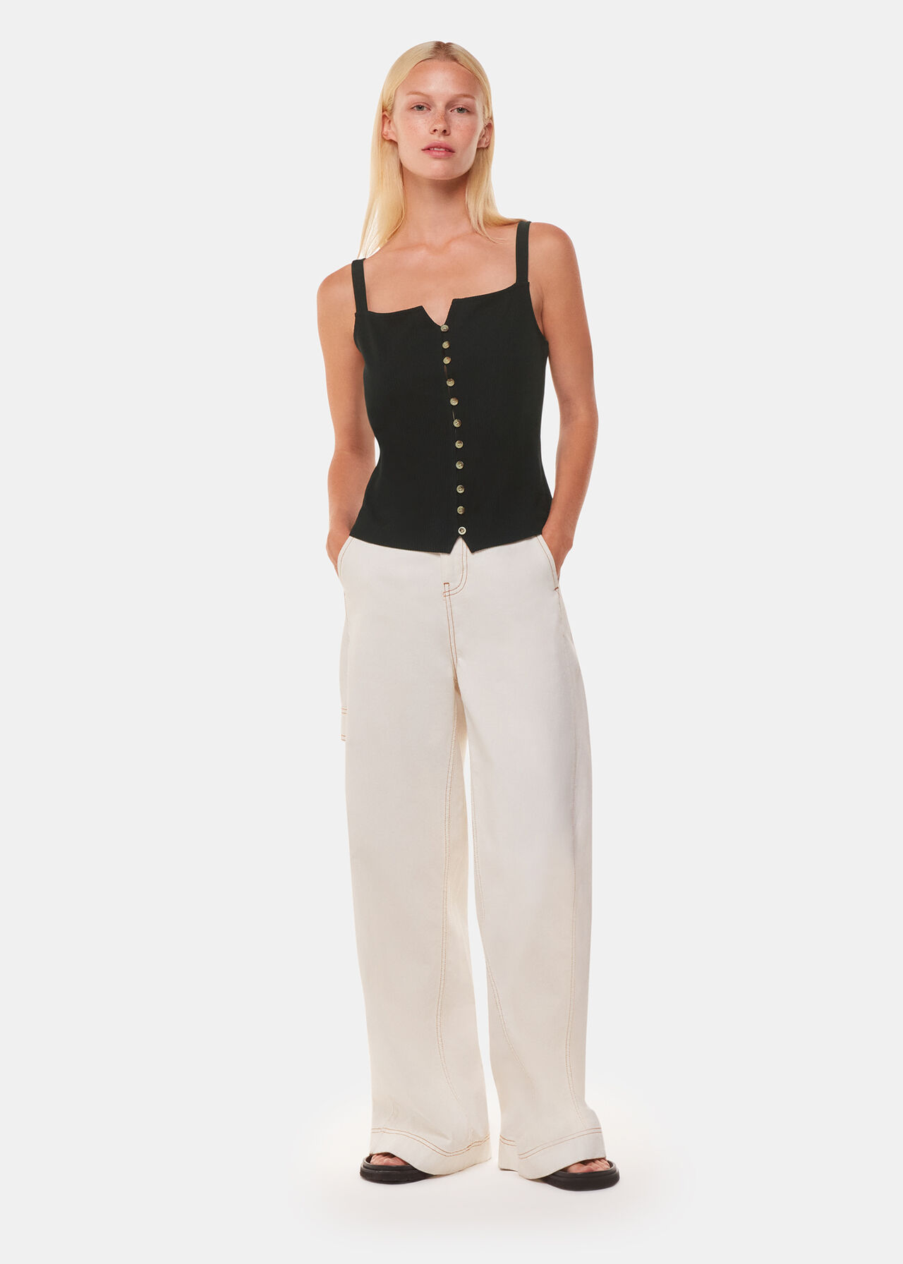 Strappy Button Through Vest