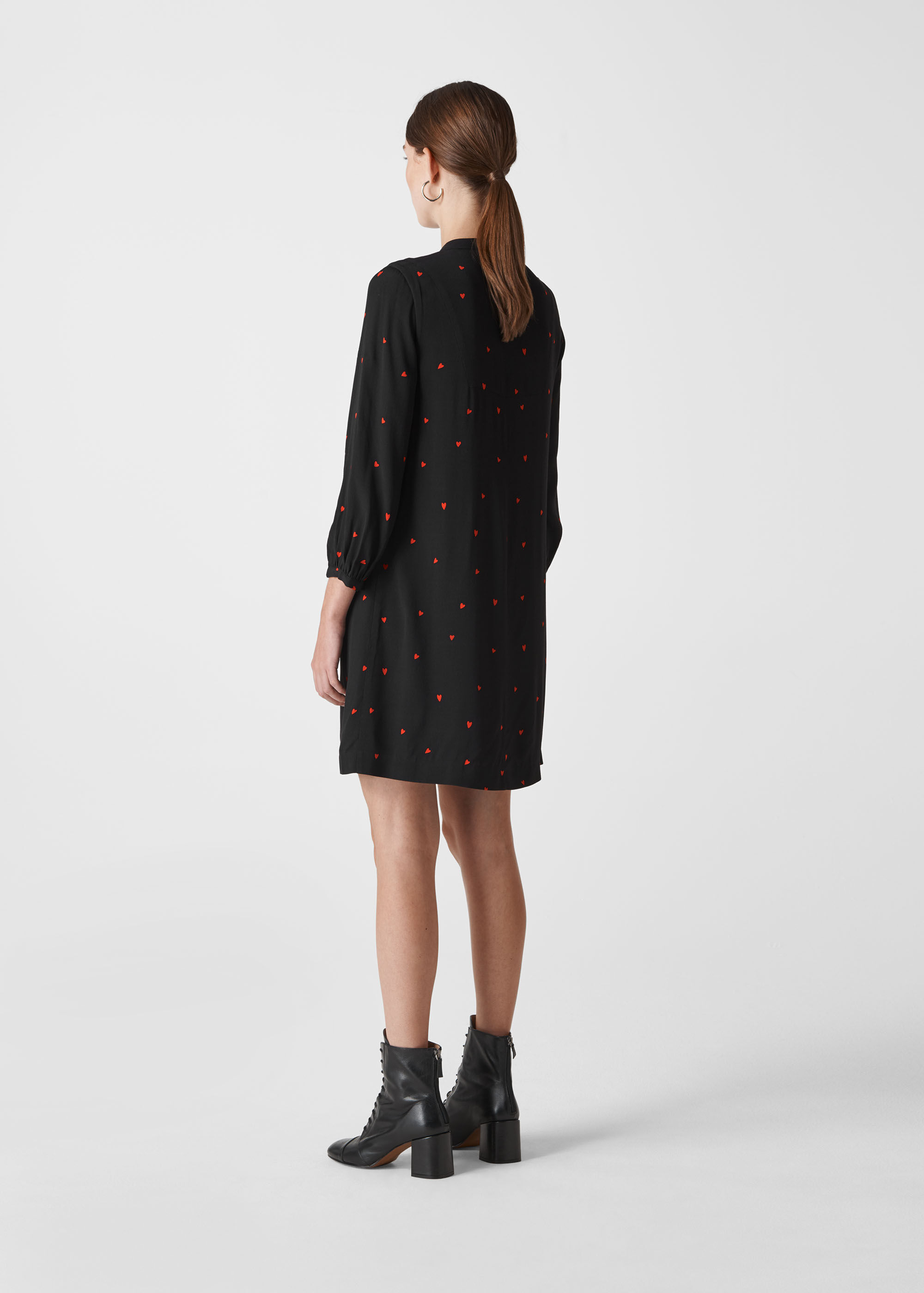Black Multi Mia Heart Print Dress WHISTLES