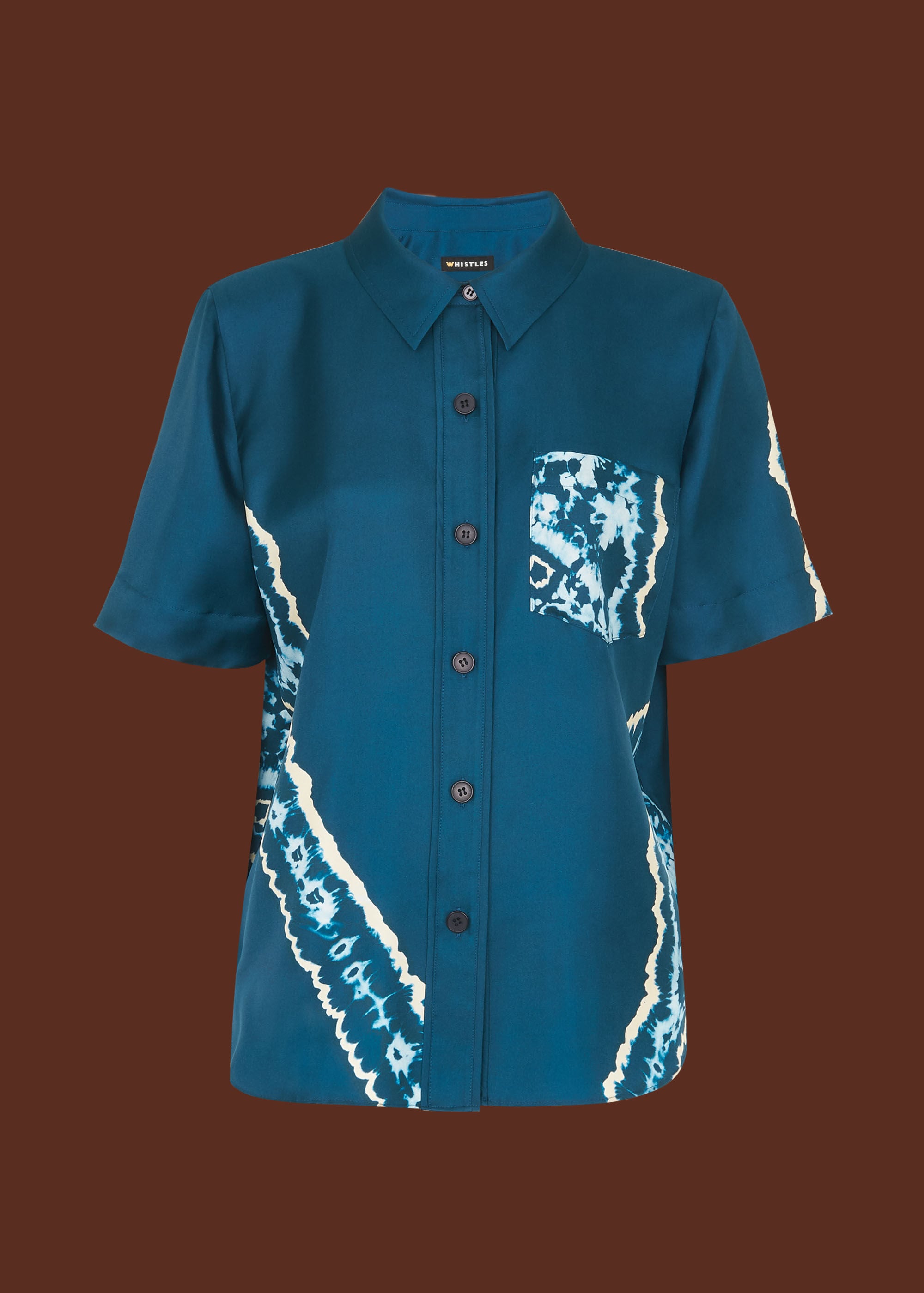 Blue/Multi Silk Tie Dye Shirt 