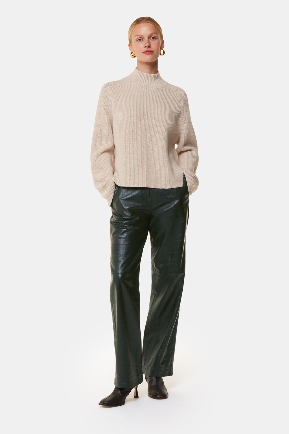 Delia Croc Leather Trouser