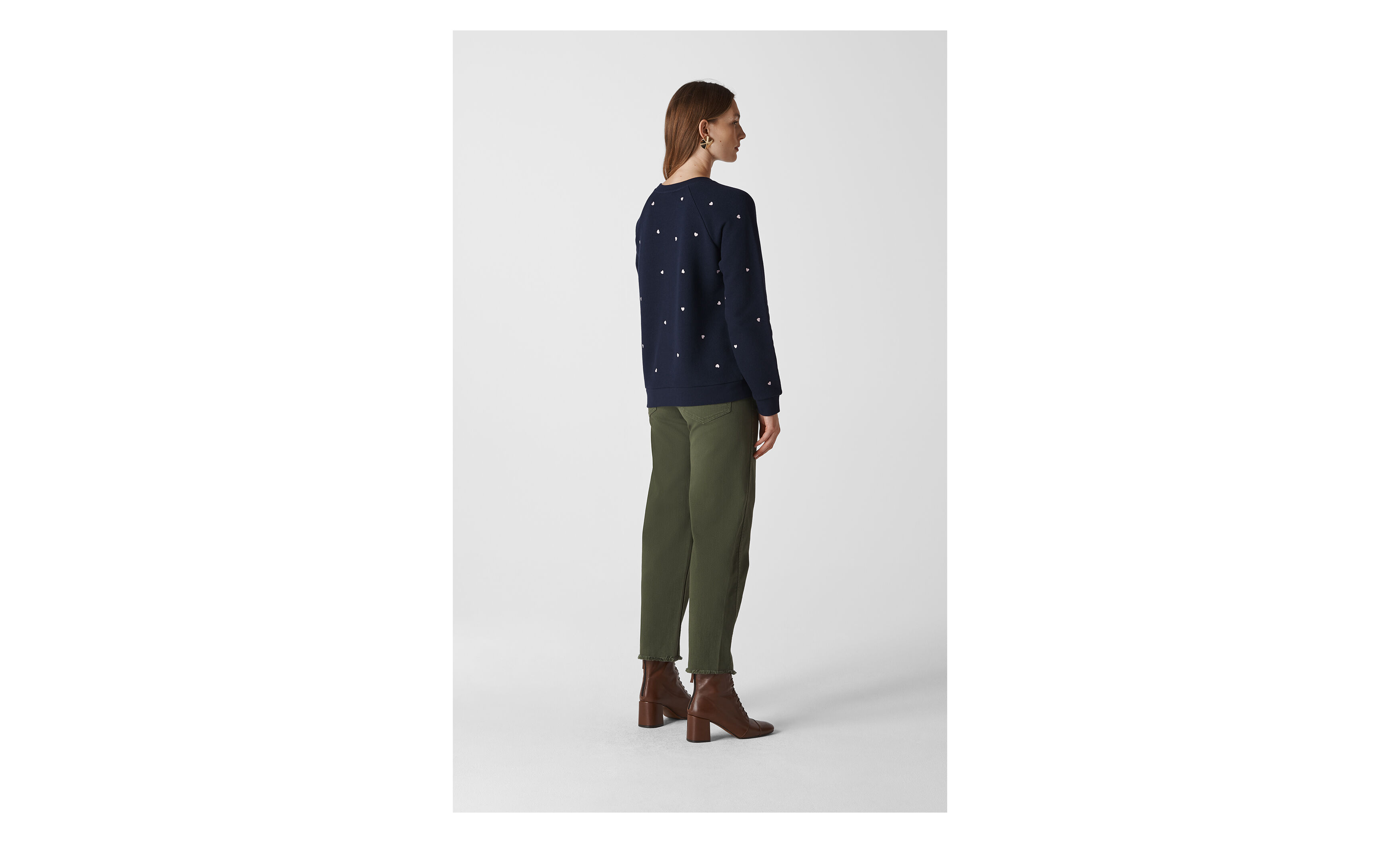 Whistles heart hotsell embroidered sweatshirt