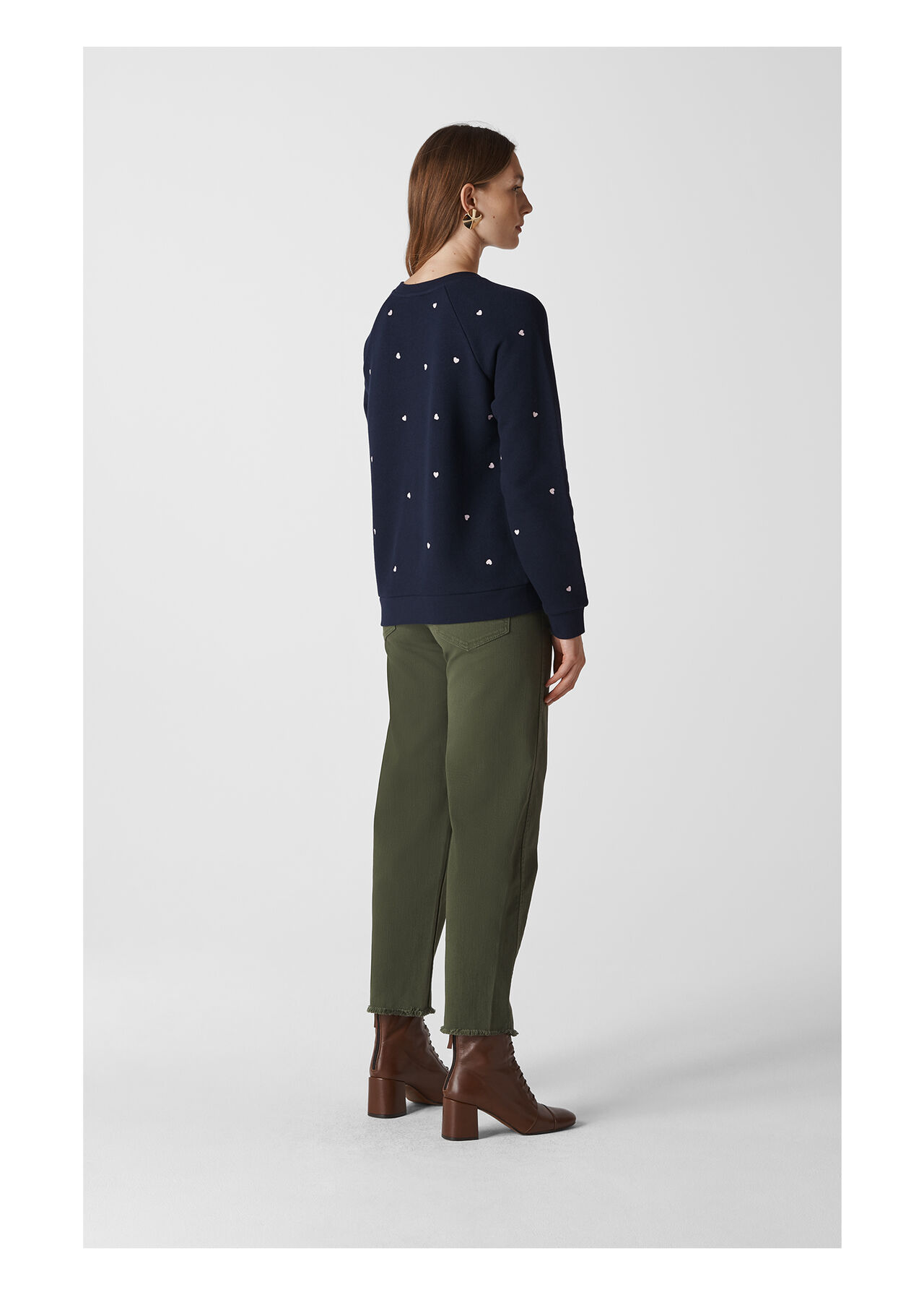 Heart Embroidered Sweatshirt