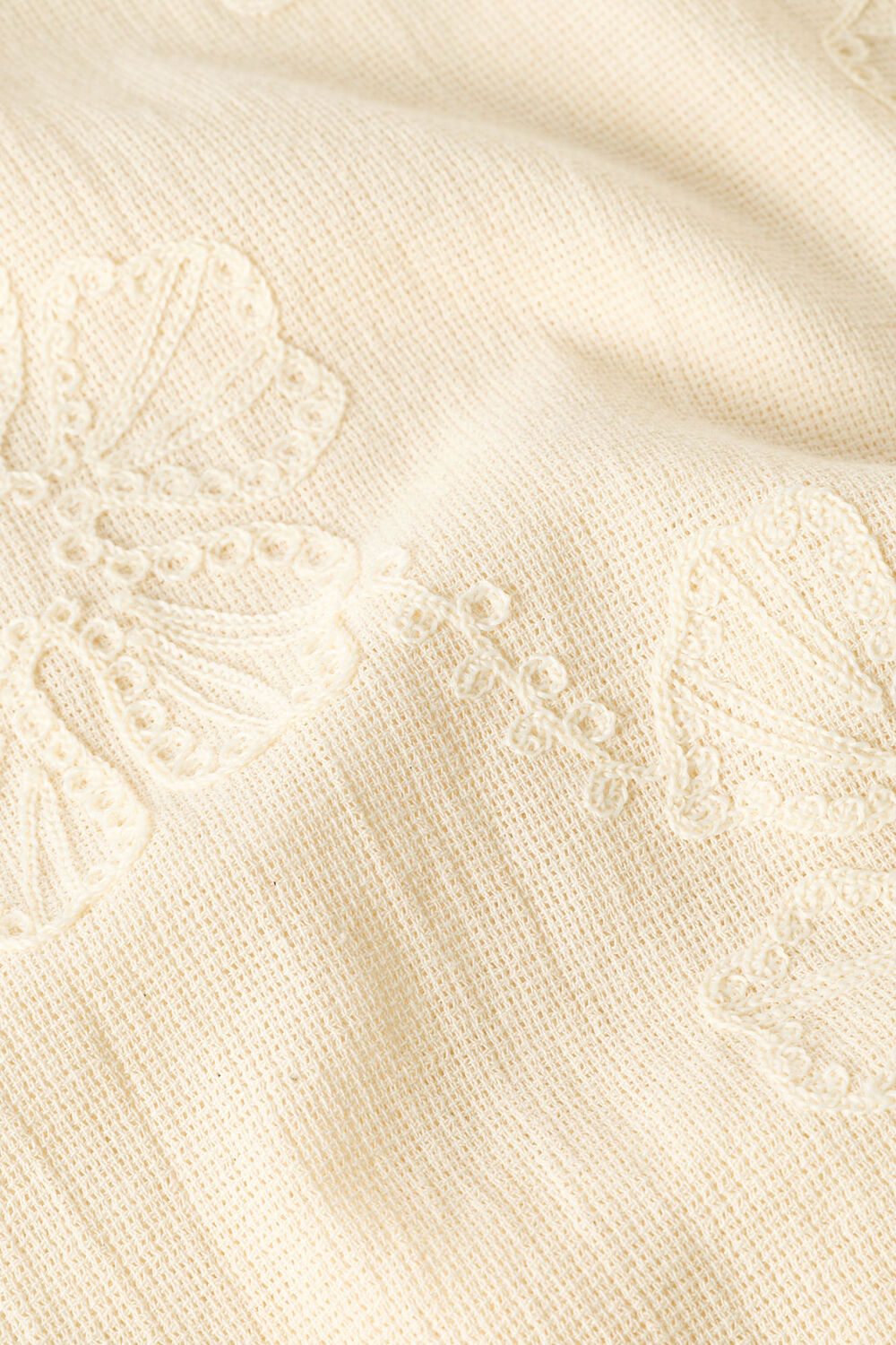 Ivory Textured Floral Jersey Top