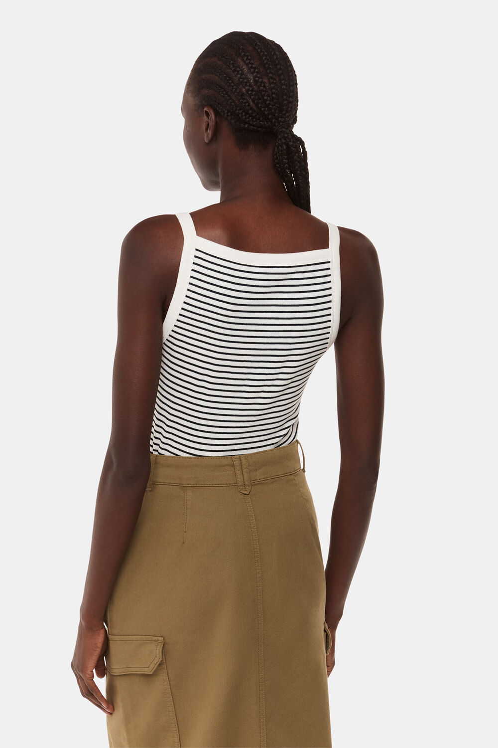 Straight Neck Stripe Vest