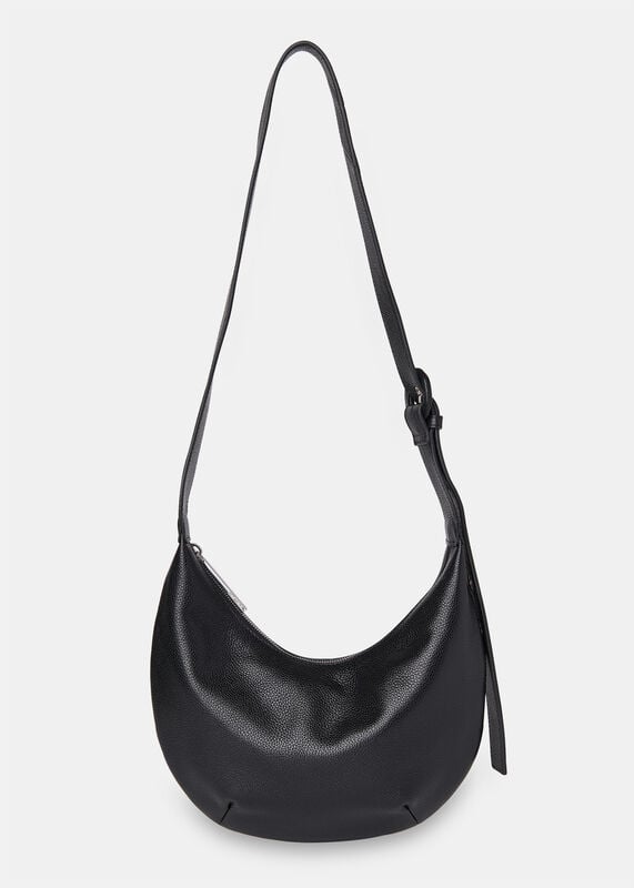 Black Small Sia Curved Crossbody Bag